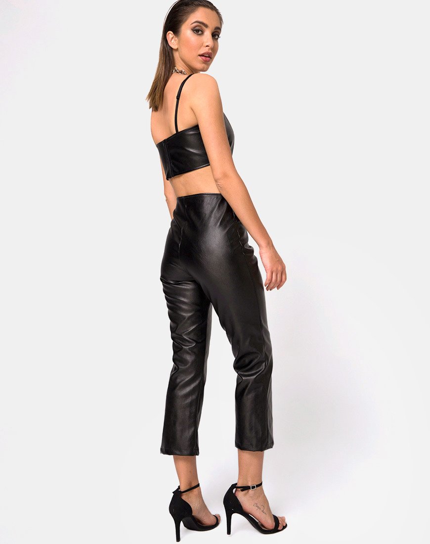 Imagen de Justine Top en piel vegana Negro