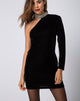 Imagen de Kaido One Shoulder Bodycon Dress in Velvet Diamond Negro