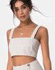 Imagen de Kaira Crop Top en Tonal Plaid Almond