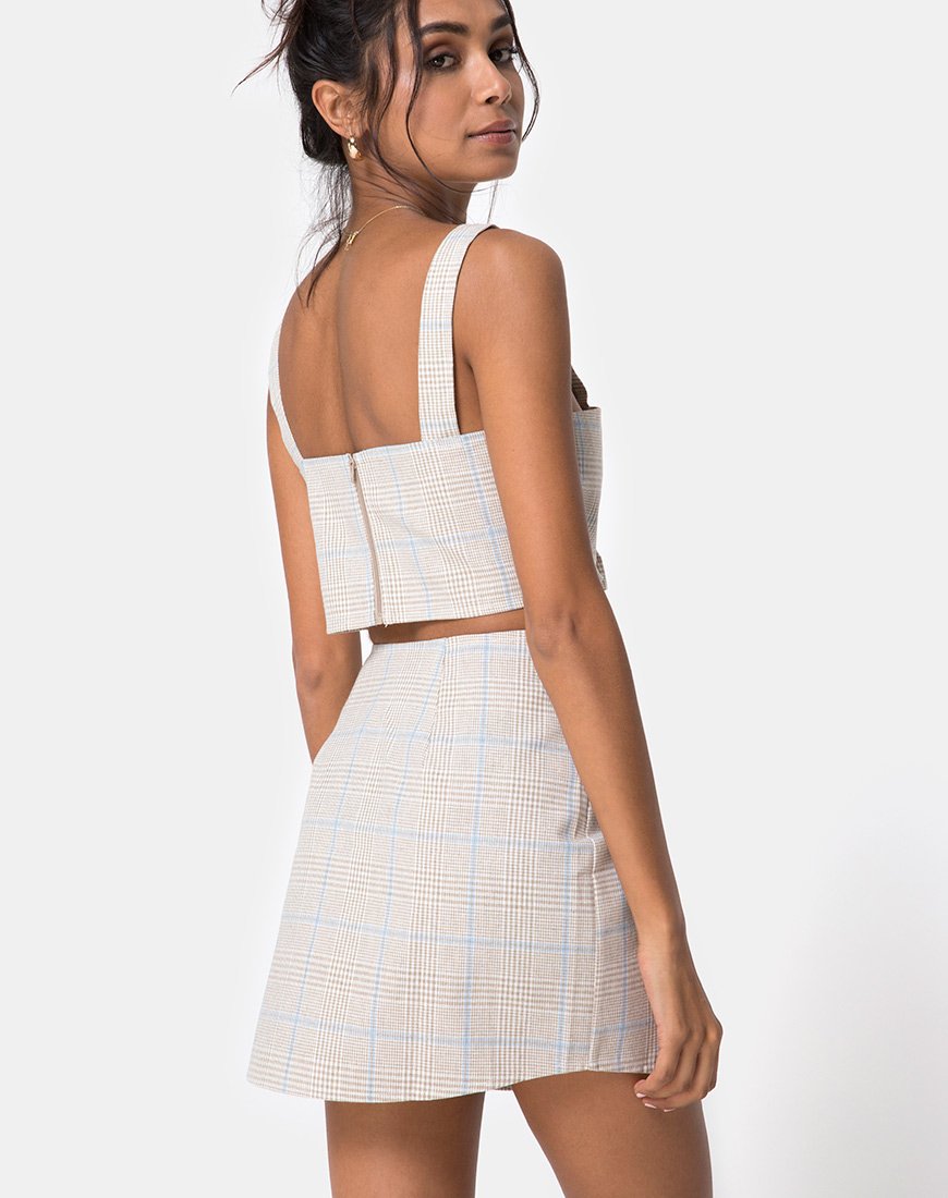 Imagen de Kaira Crop Top en Tonal Plaid Almond