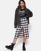 Imagen de Kaisa Midi Skirt in Plaid Black and White