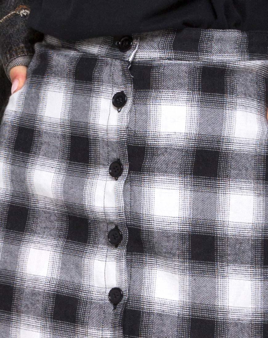 Imagen de Kaisa Midi Skirt in Plaid Black and White