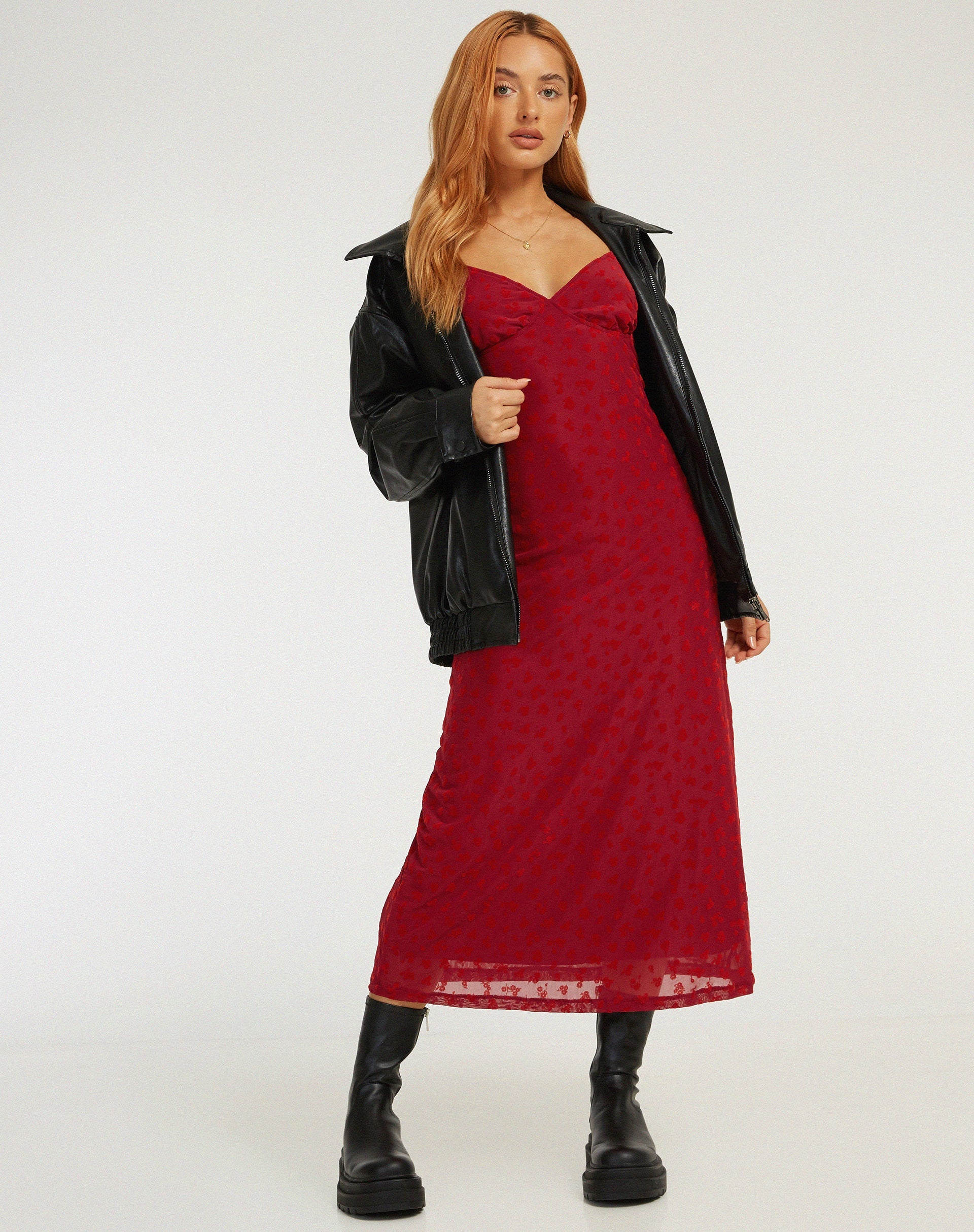 imagen de Kalana Maxi Dress in Red Flock Mesh