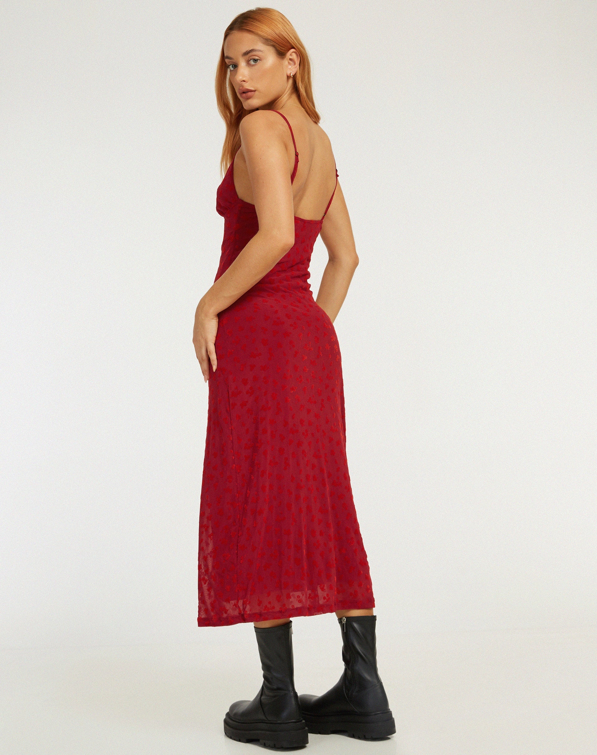 imagen de Kalana Maxi Dress in Red Flock Mesh