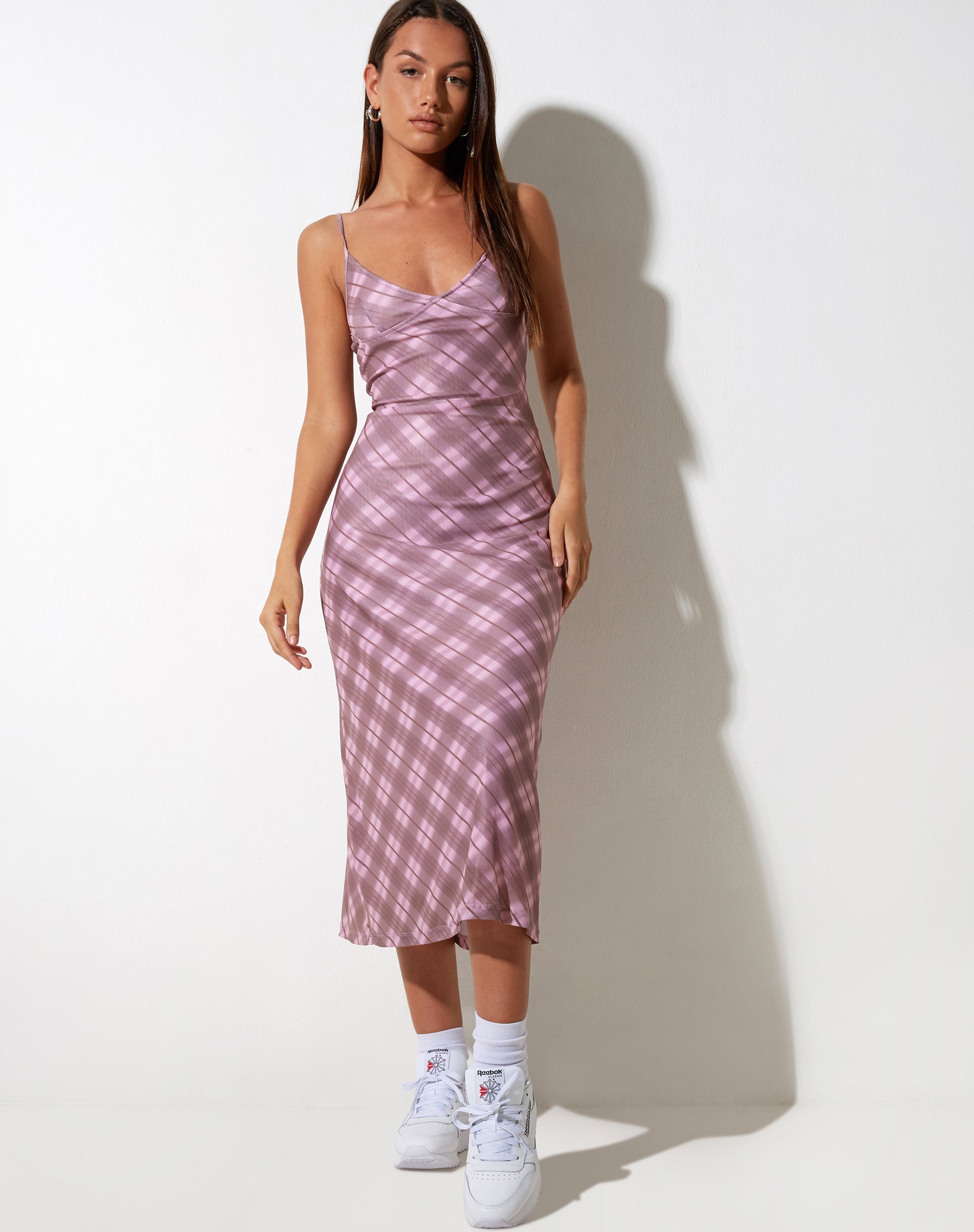 IMAGEN DE Kalana Maxi Dress in Pink Blurred Check