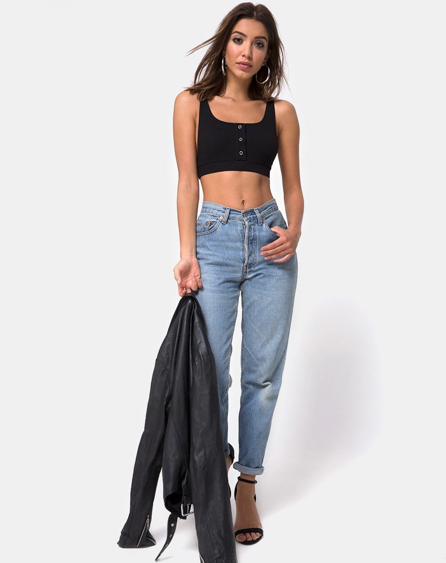 Imagen de Kalica Crop Top en rib negro