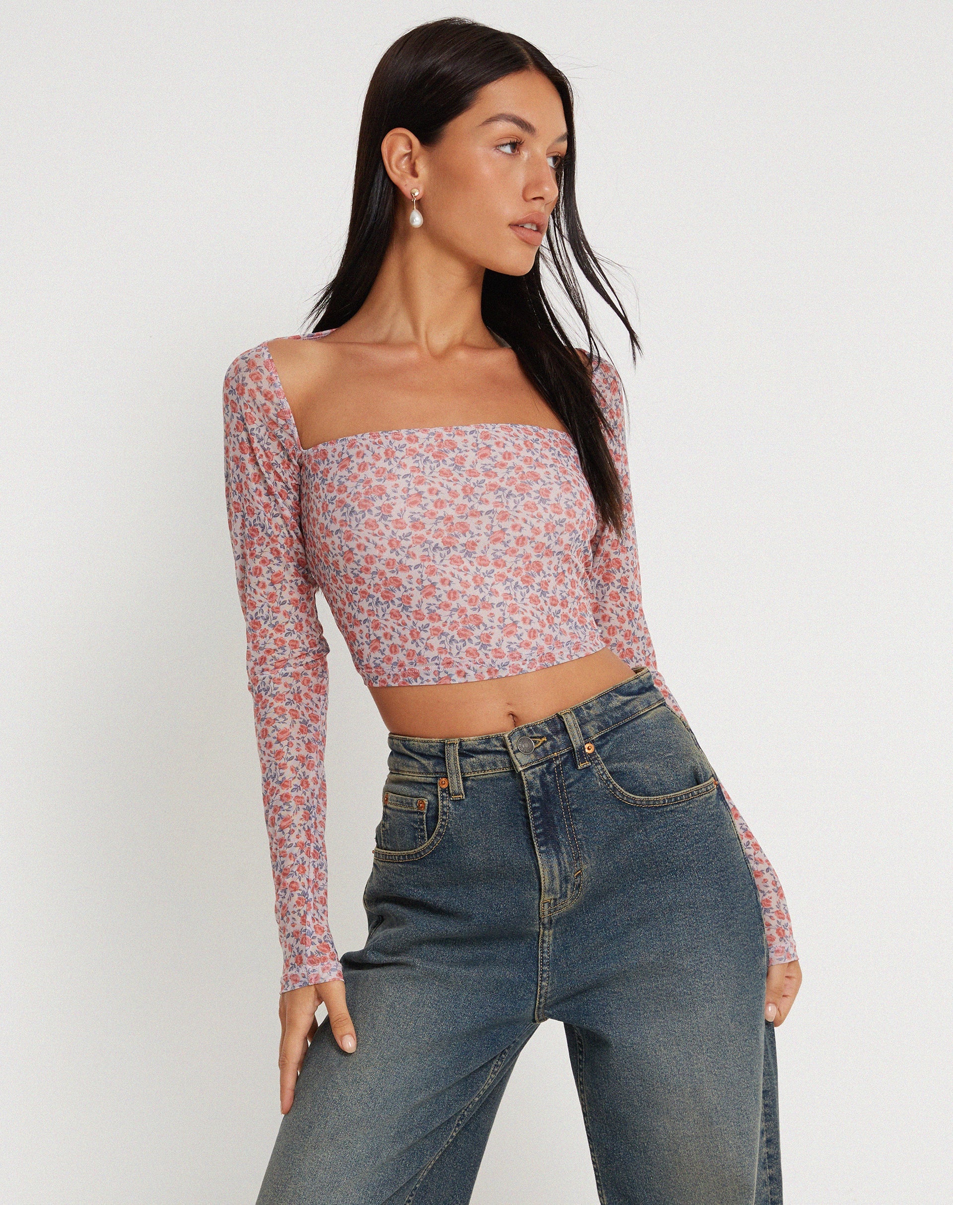 imagen de Kalisha Long Sleeve Top en Spring Rose Dusty Pink