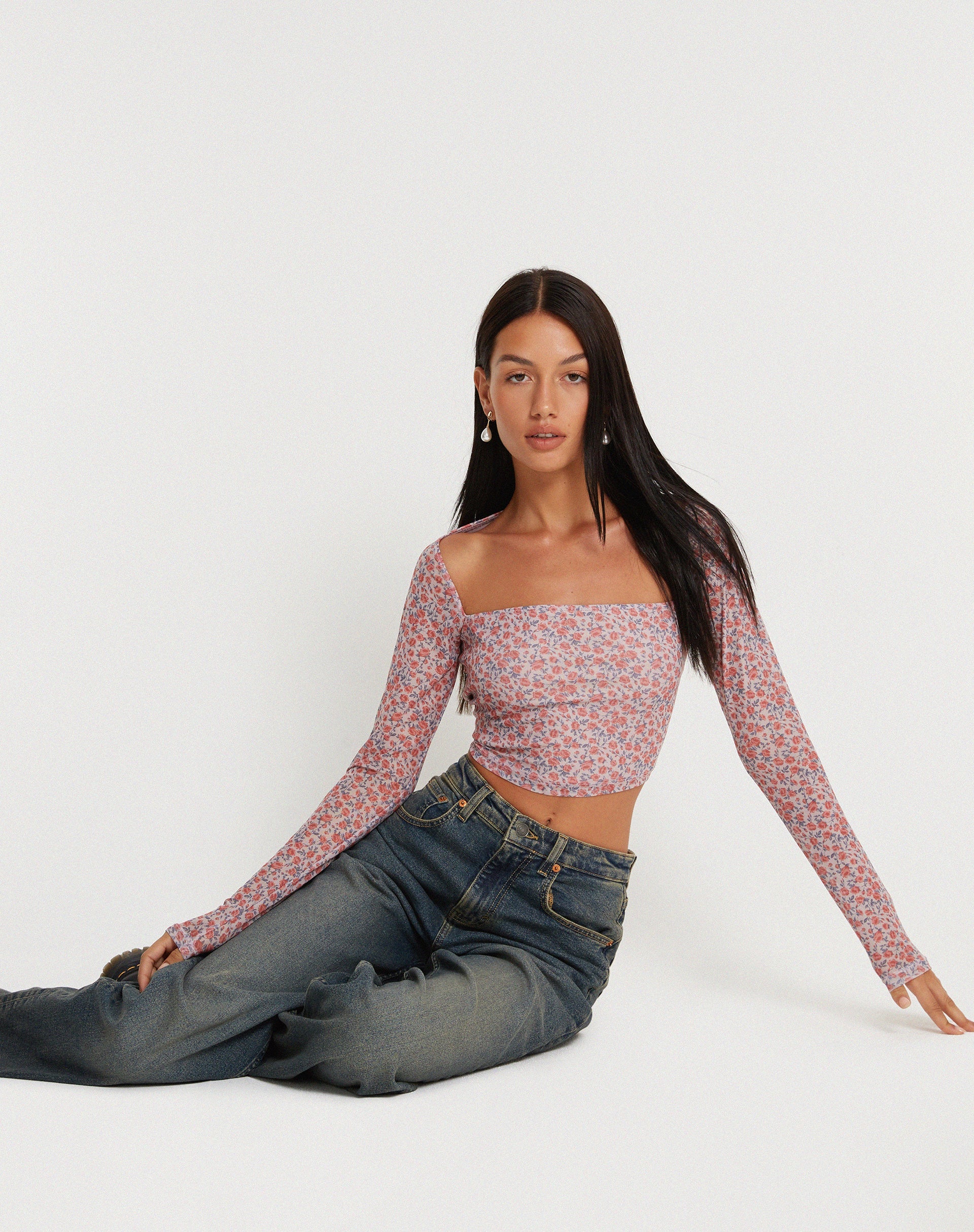 imagen de Kalisha Long Sleeve Top en Spring Rose Dusty Pink