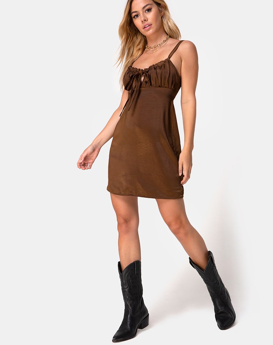 Imagen de Kamalia Slip Dress in Satin Marrón