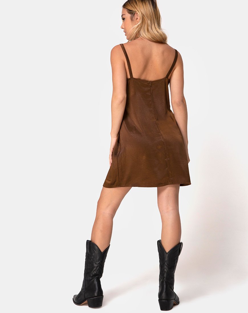 Imagen de Kamalia Slip Dress in Satin Marrón