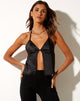 Cami Top Kamara en PU Negro