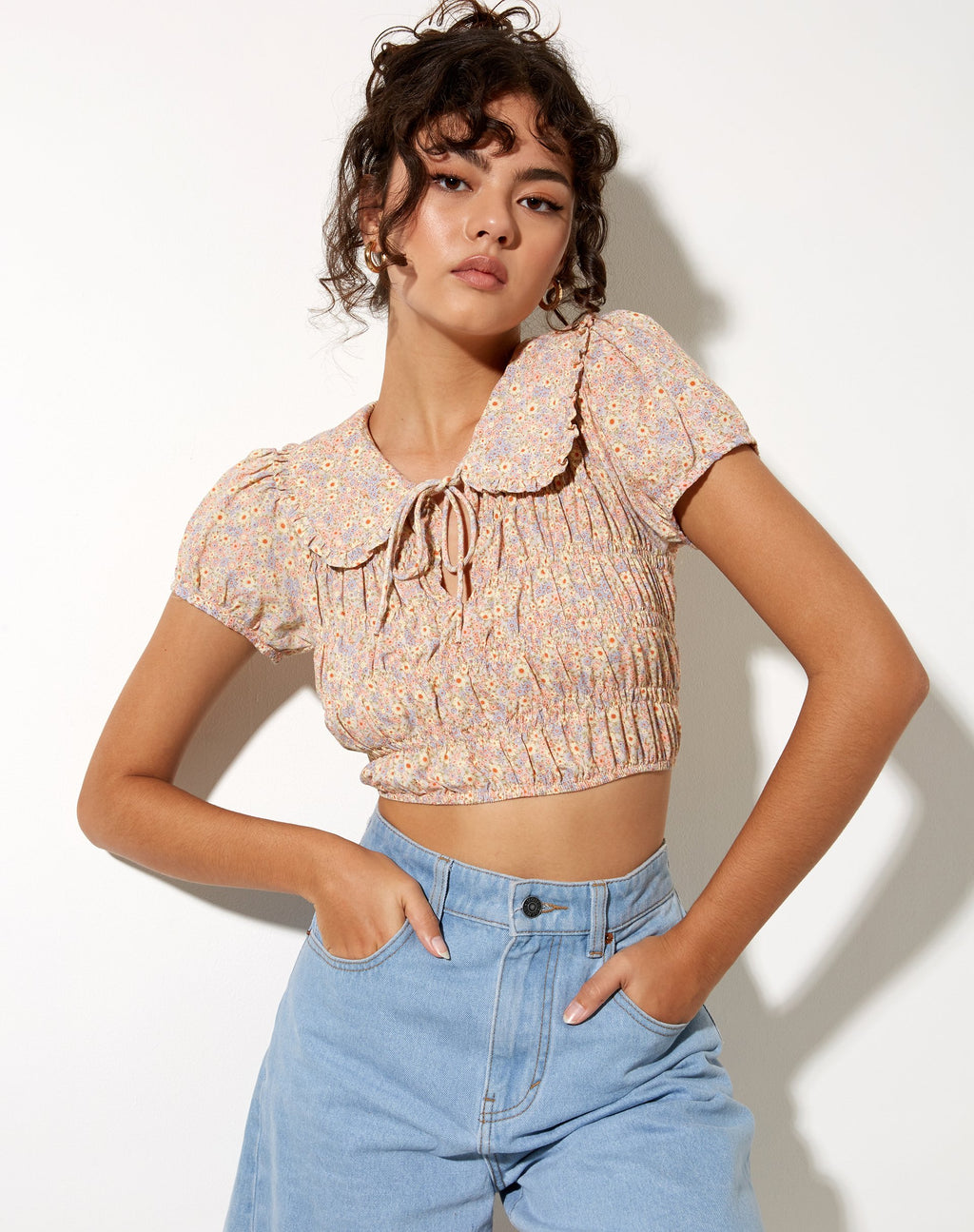 Kamiko Top en estampado floral años 70