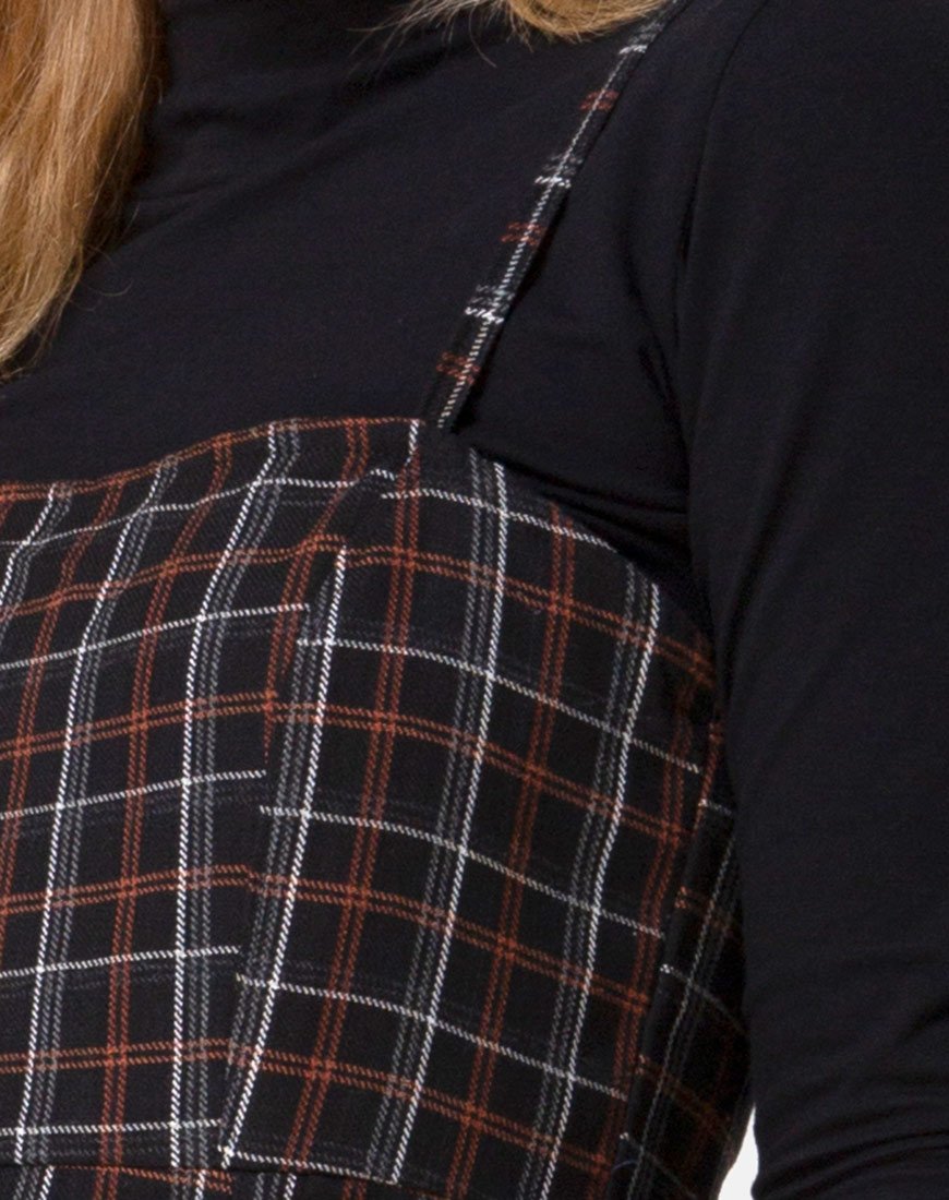 Imagen de Kaoya Midi Dress in Check Black and Orange
