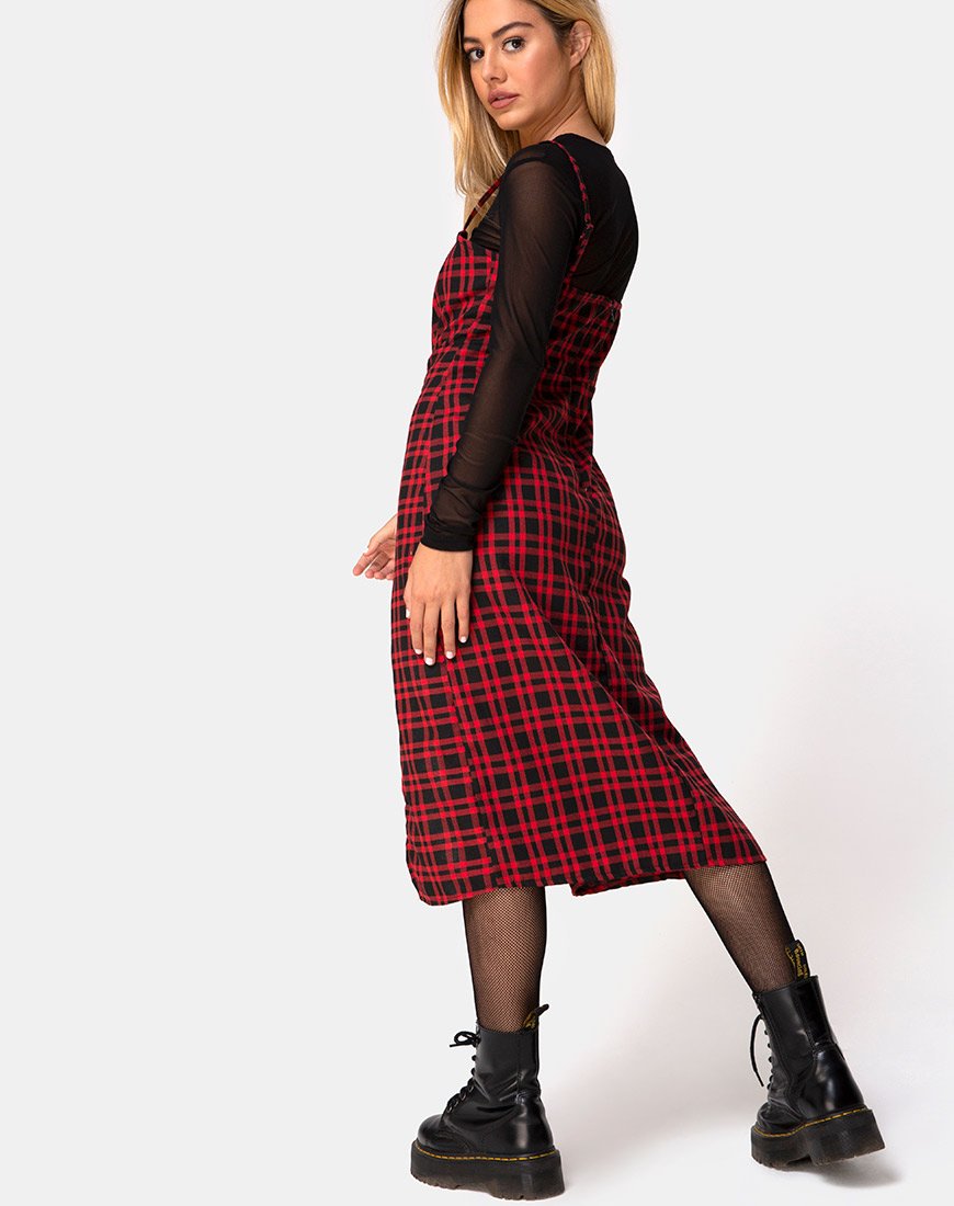 Imagen de Kaoya Midi Dress in Check Red and Black