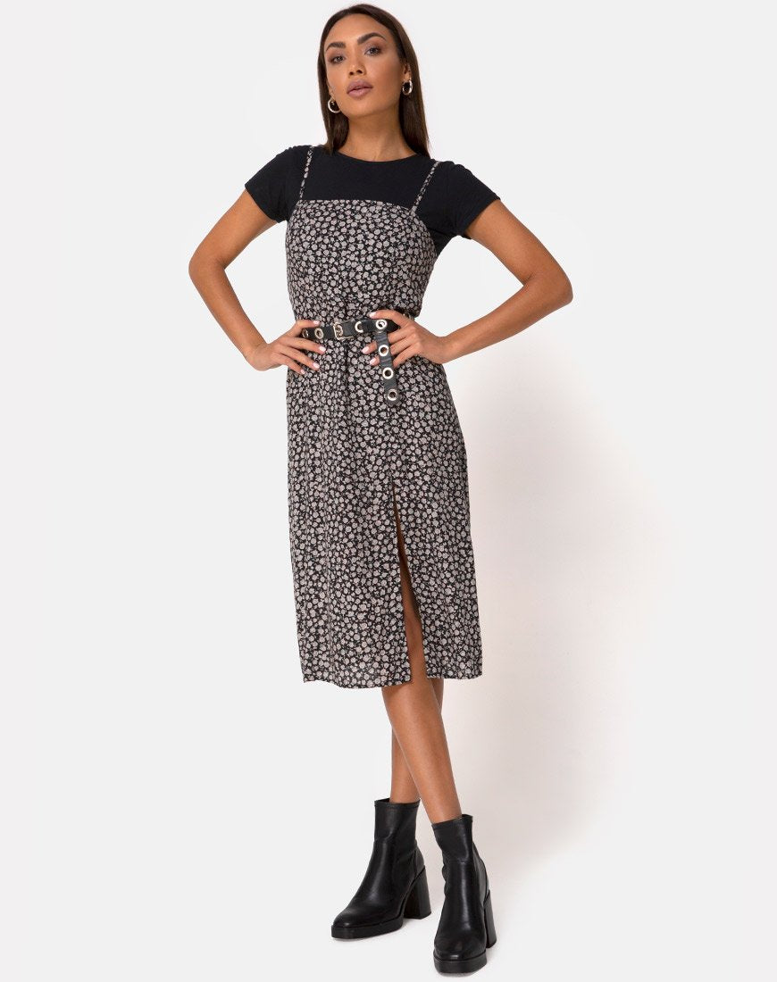 Vestido Kaoya Midi en Ditsy Rose Negro