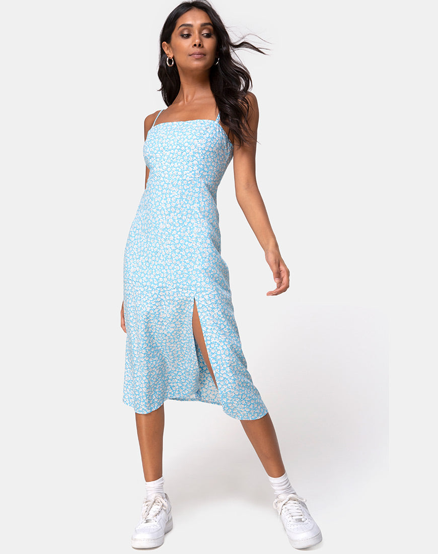 Imagen de Kaoya Midi Dress in Ditsy Rose Blue