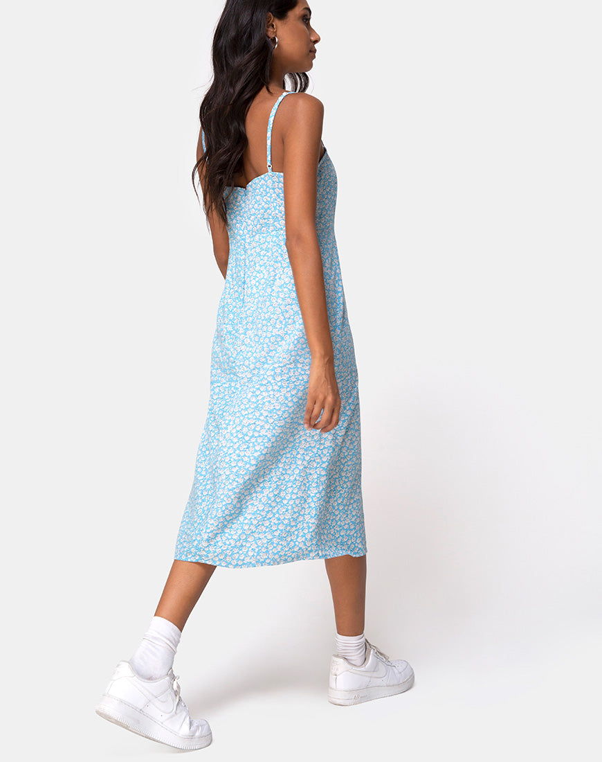 Vestido Kaoya Midi en Ditsy Rose Blue