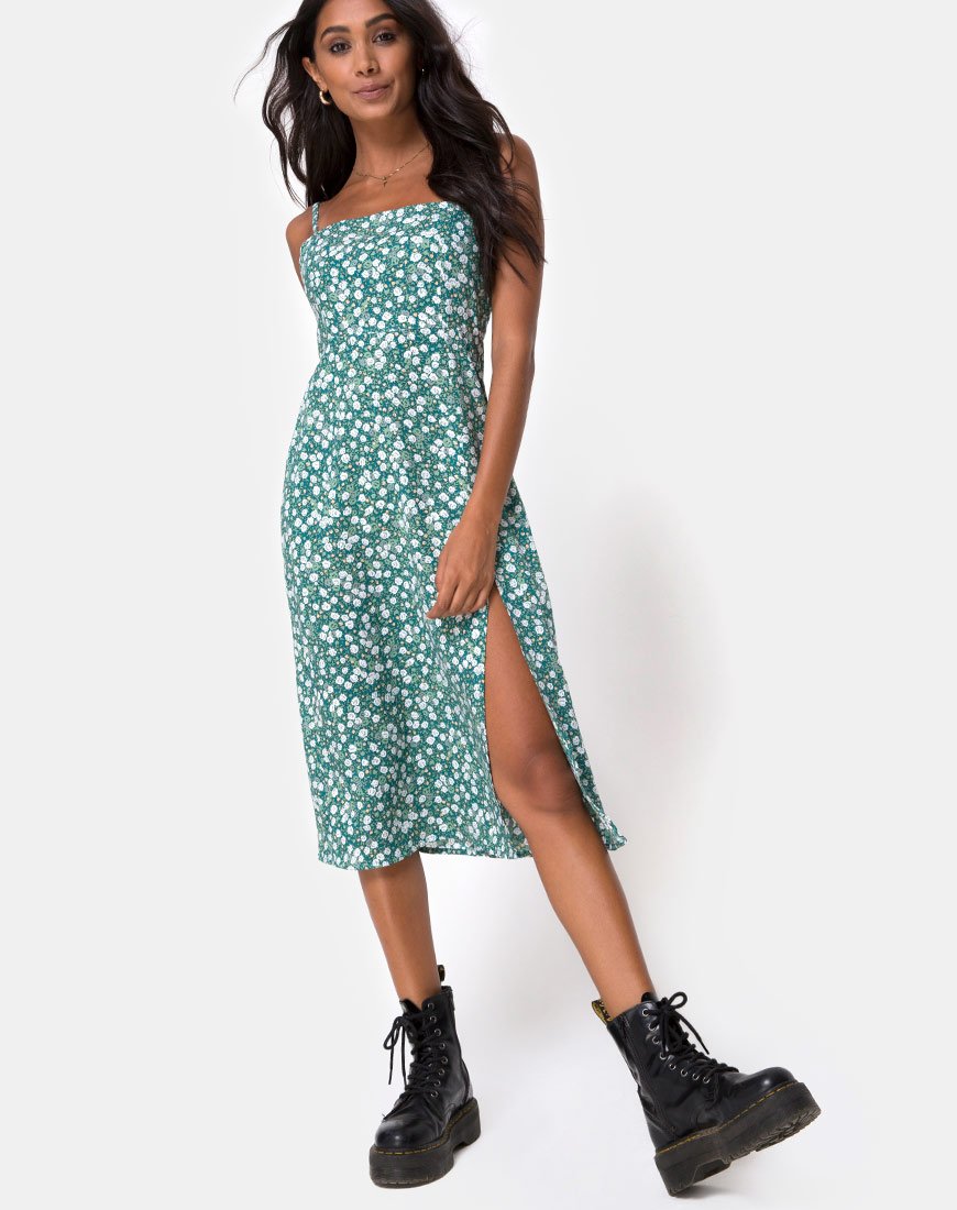 Imagen de Kaoya Midi Dress in Floral Field Green