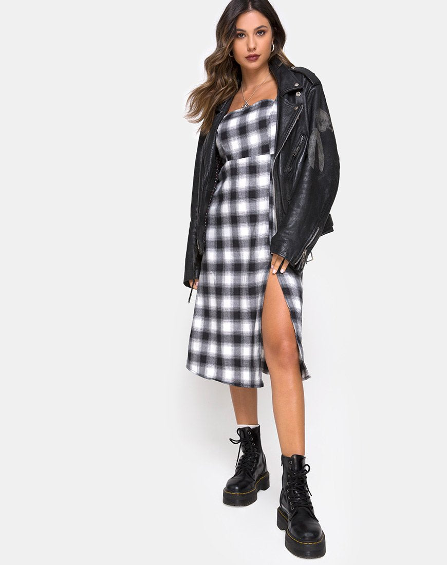 Imagen de Kaoya Dress in Plaid Black White