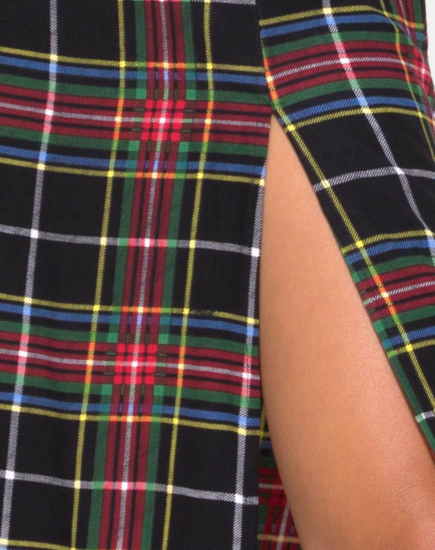Imagen de Kaoya Vestido a cuadros Rojo Verde Amarillo Negro