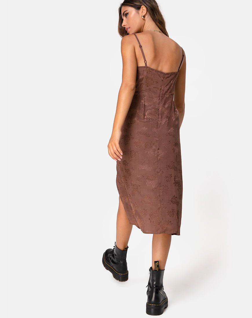 Imagen de Kaoya Vestido Midi en Satén Rosa Chocolate