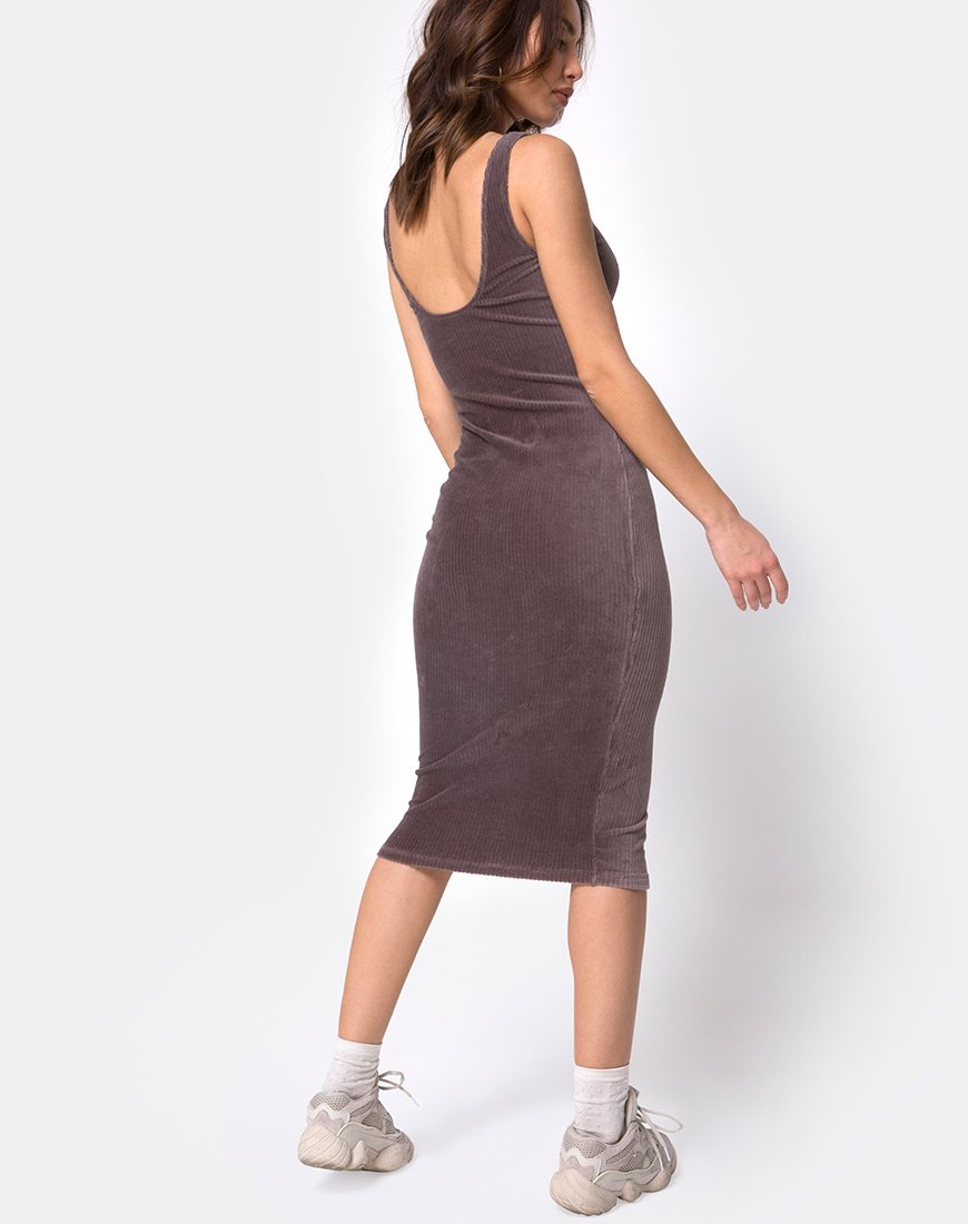 Imagen de Kardie Bodycon Dress in Mocha Velvet Rib