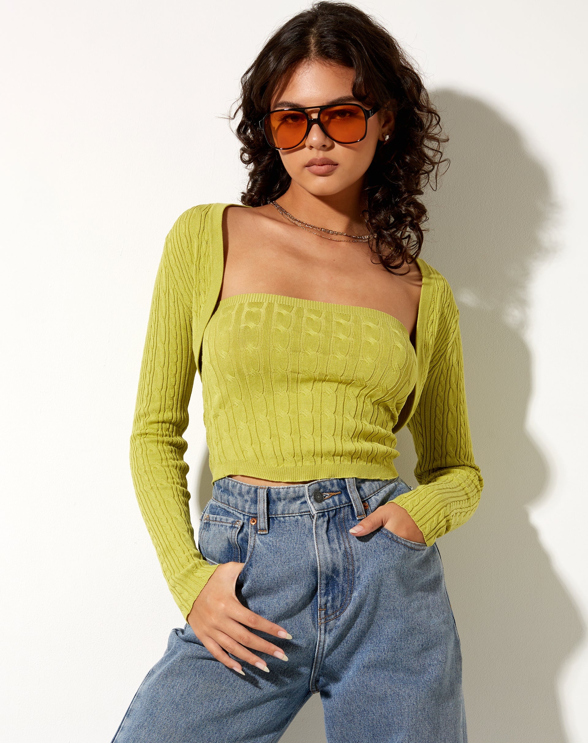 Imagen de Gya Top de manga larga en Knit Olive