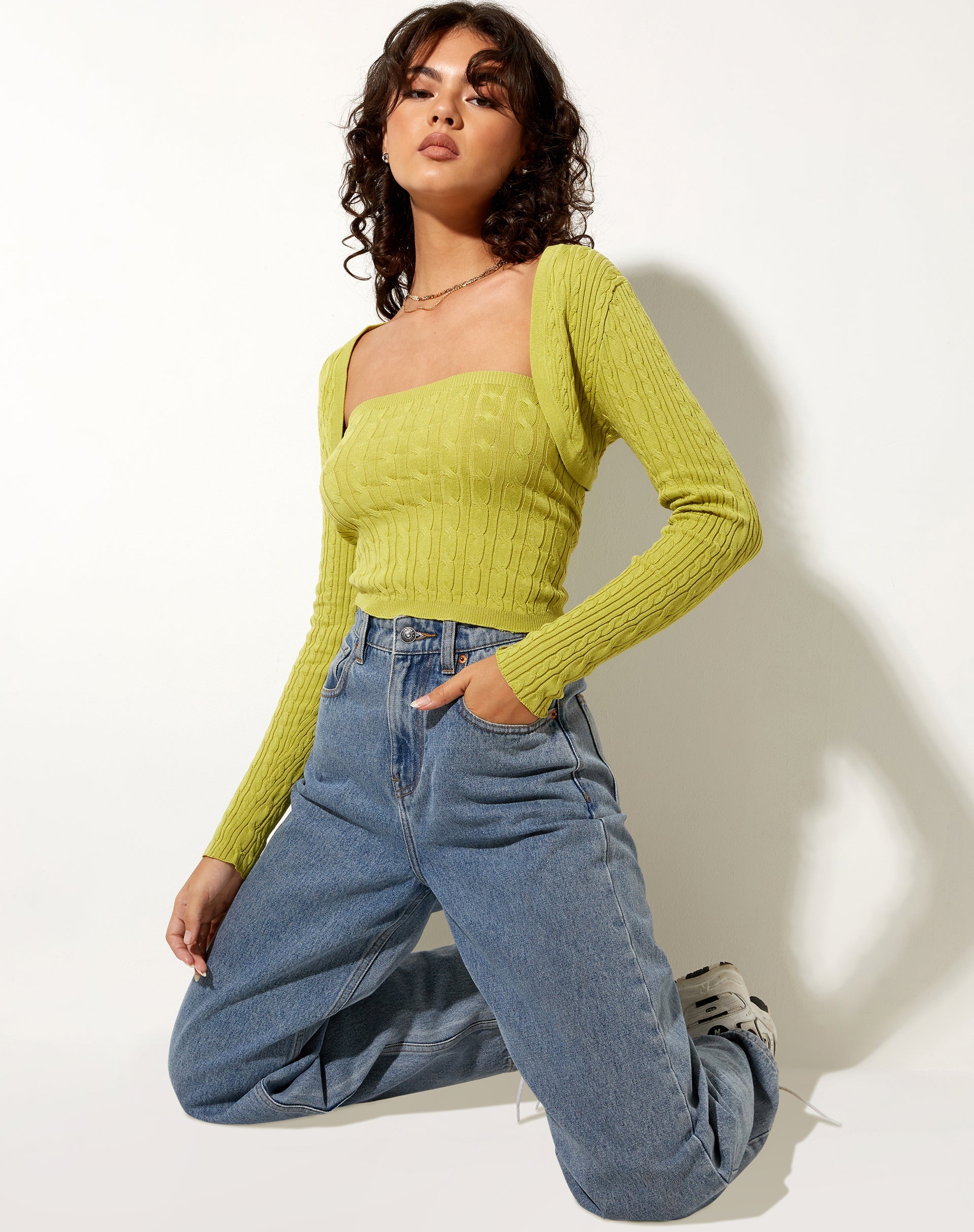 Imagen de Gya Top de manga larga en Knit Olive