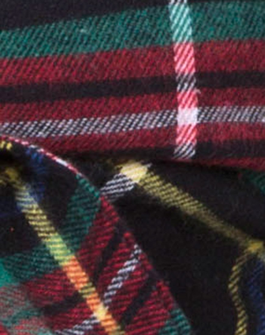 Imagen de Kasen Bralet en cuadros rojos, verdes, amarillos y negros