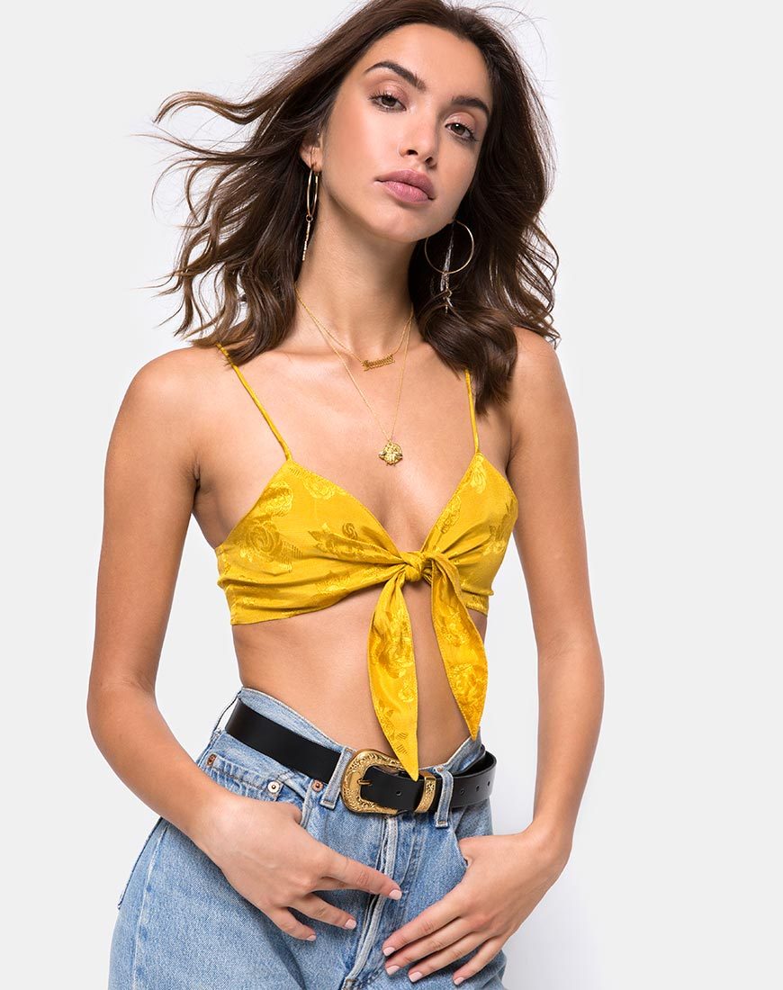 Bralet Kasen en satén rosa mostaza