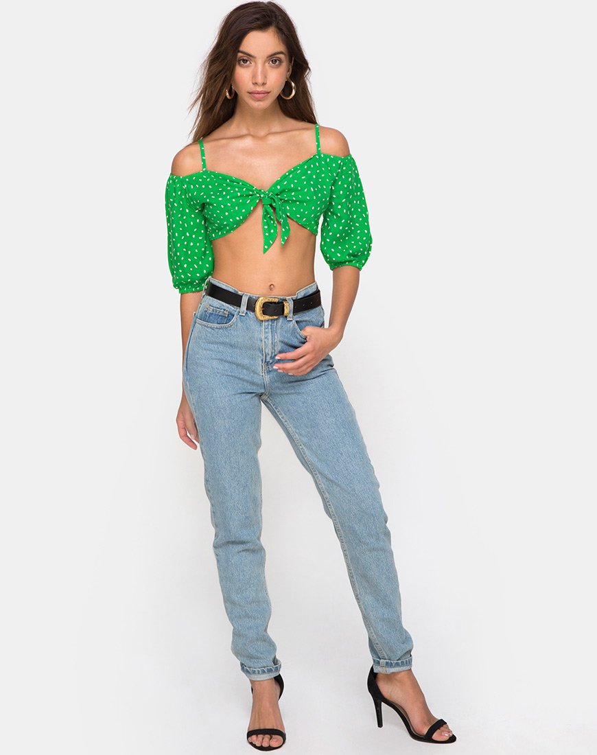 Imagen de Kavon Crop Top de Lunares Diana Verde
