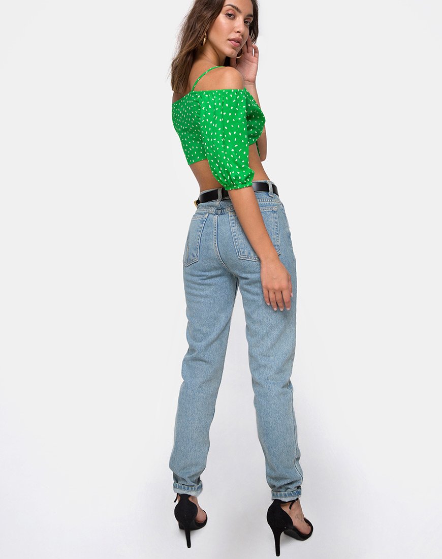 Imagen de Kavon Crop Top de Lunares Diana Verde