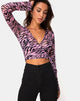 Imagen de Kayak Wrap Top en malla Blush Zebra