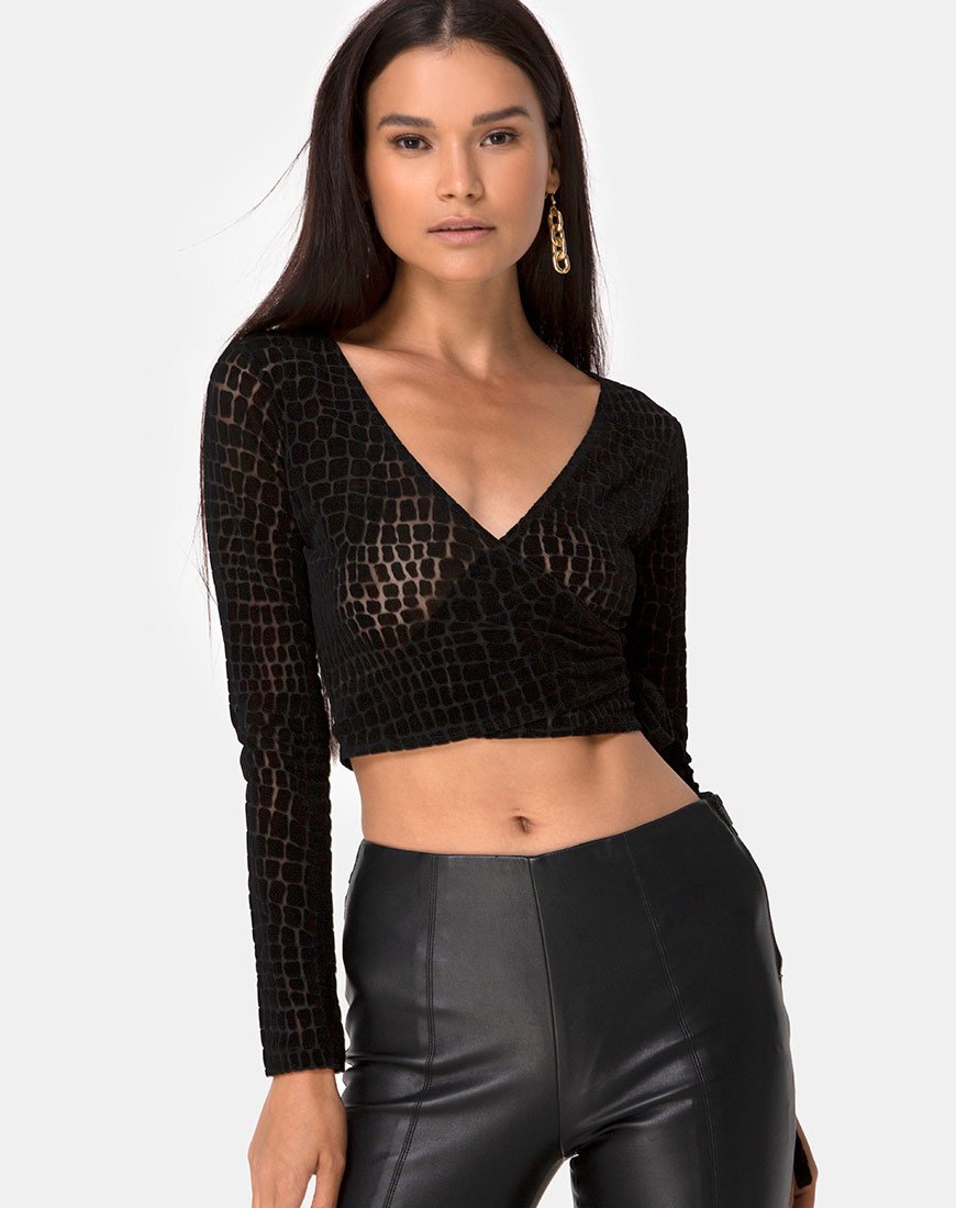 Imagen de Kayak Wrap Top en Croc Flock Negro