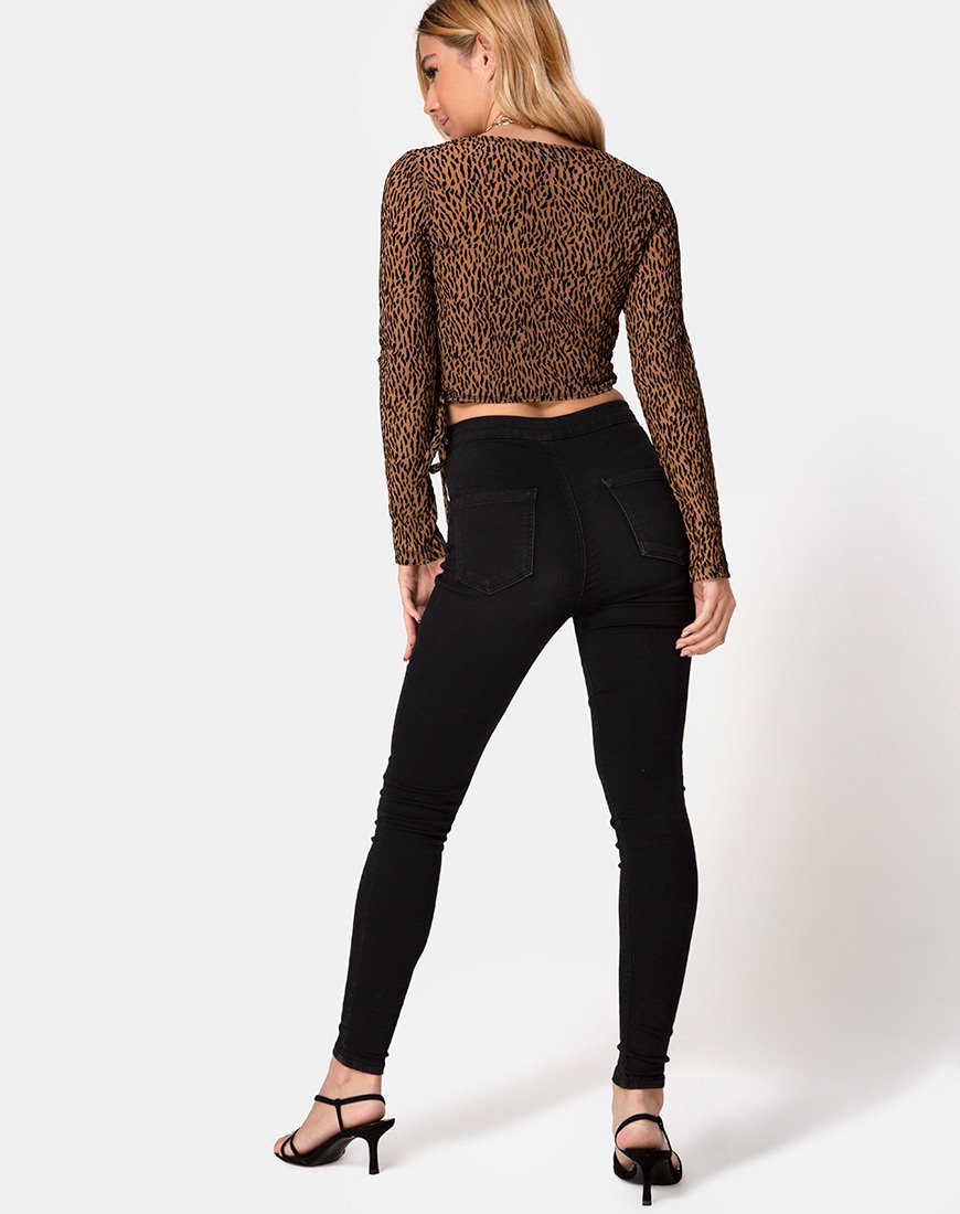 Imagen de Kayak Wrap Top en Red Tan Animal Flock