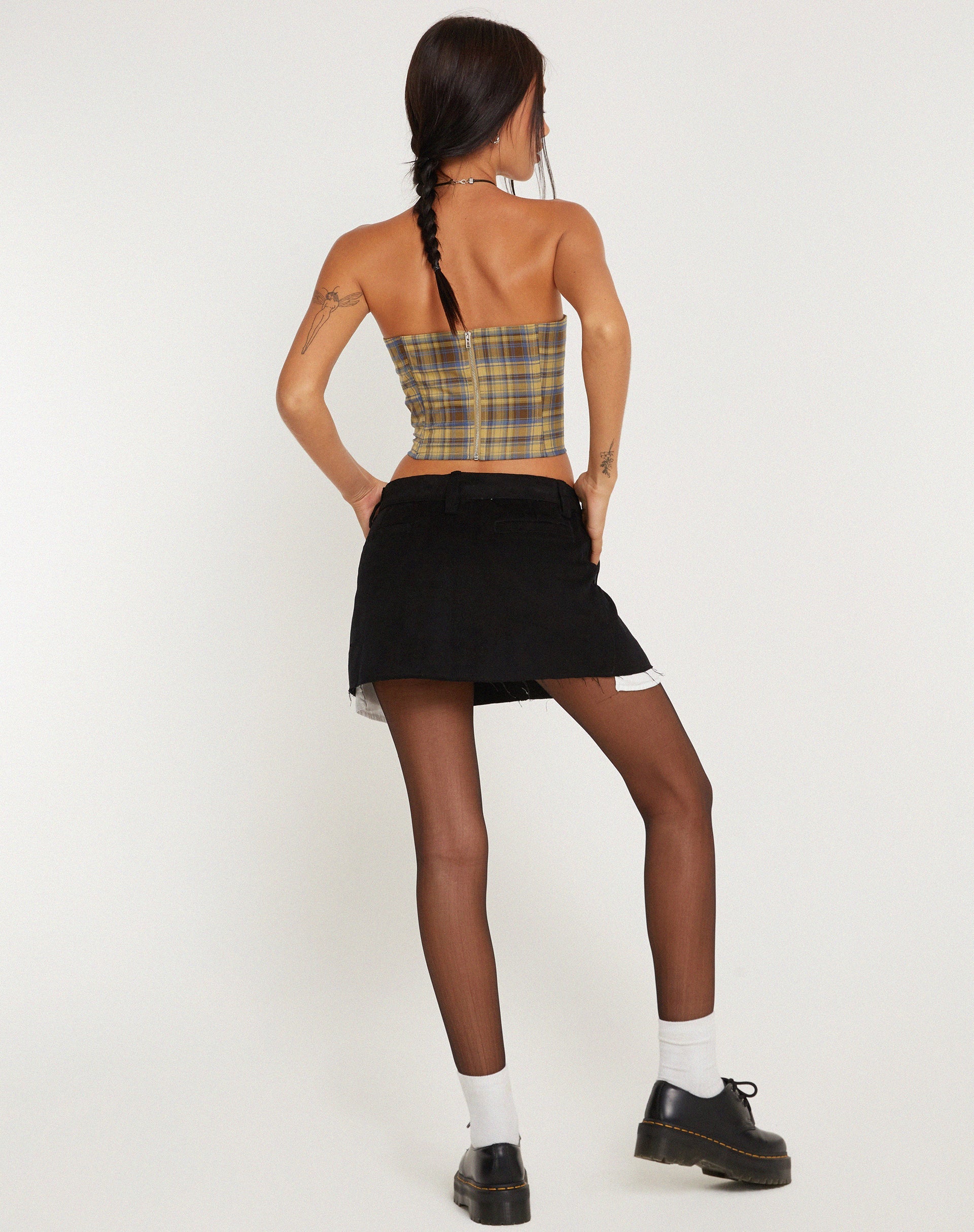 Imagen de Kayashi Corset Top in Blue Yellow Check