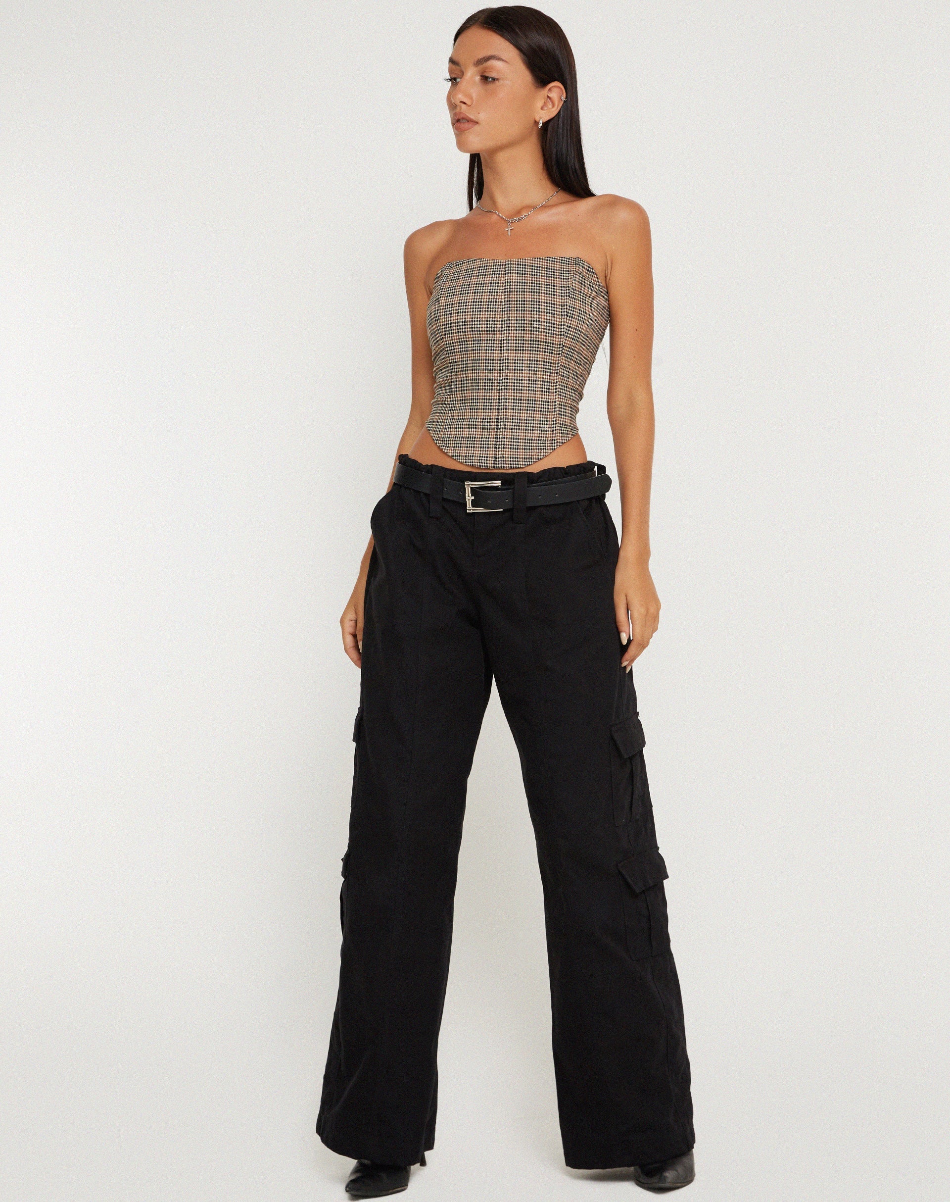 imagen de Kayashi Corset Top en Micro Brown Check