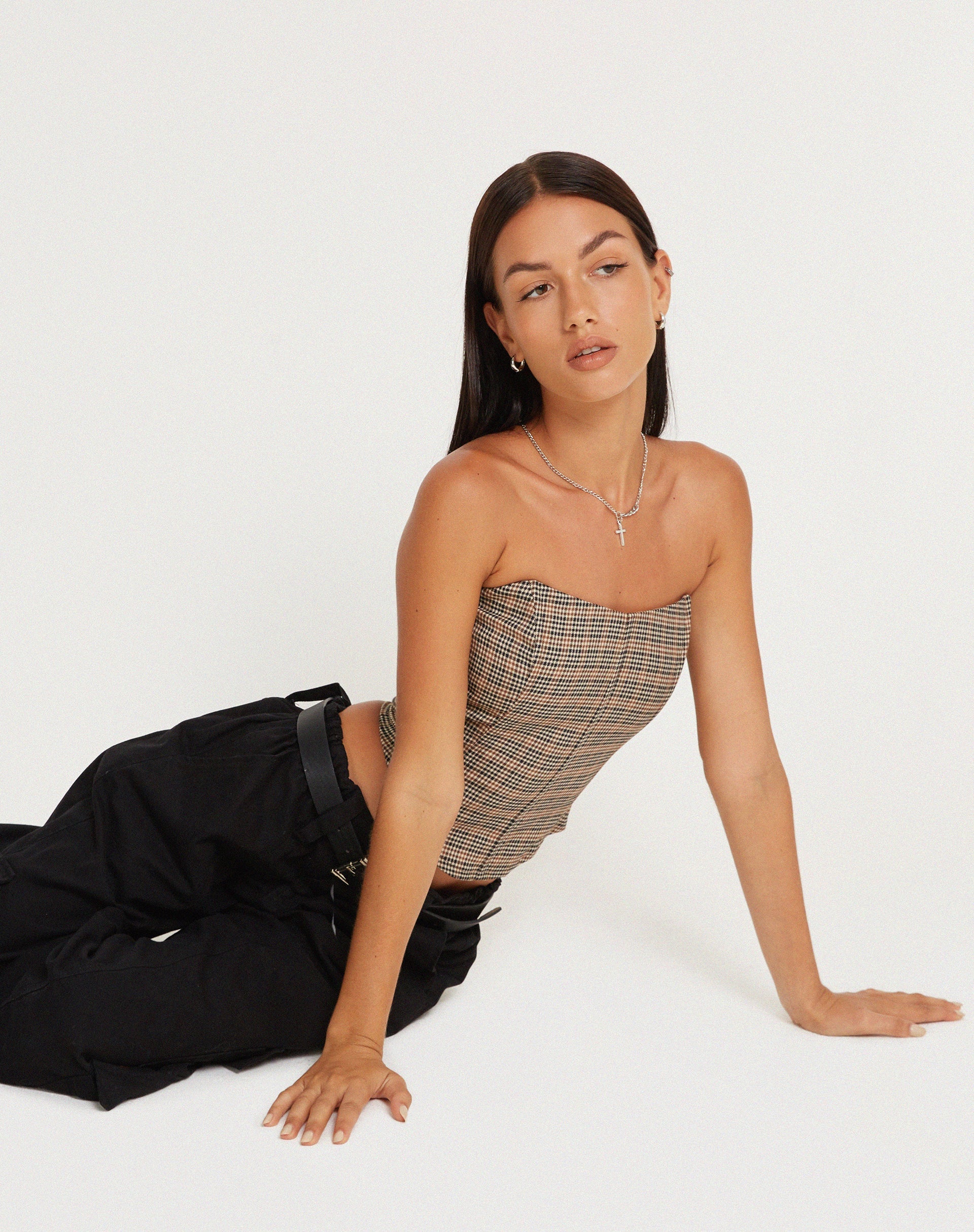 imagen de Kayashi Corset Top en Micro Brown Check