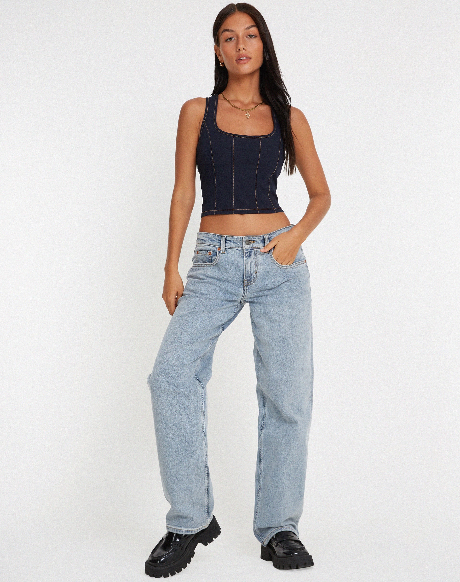 imagen de Kayaso Corset Top en Azul Marino