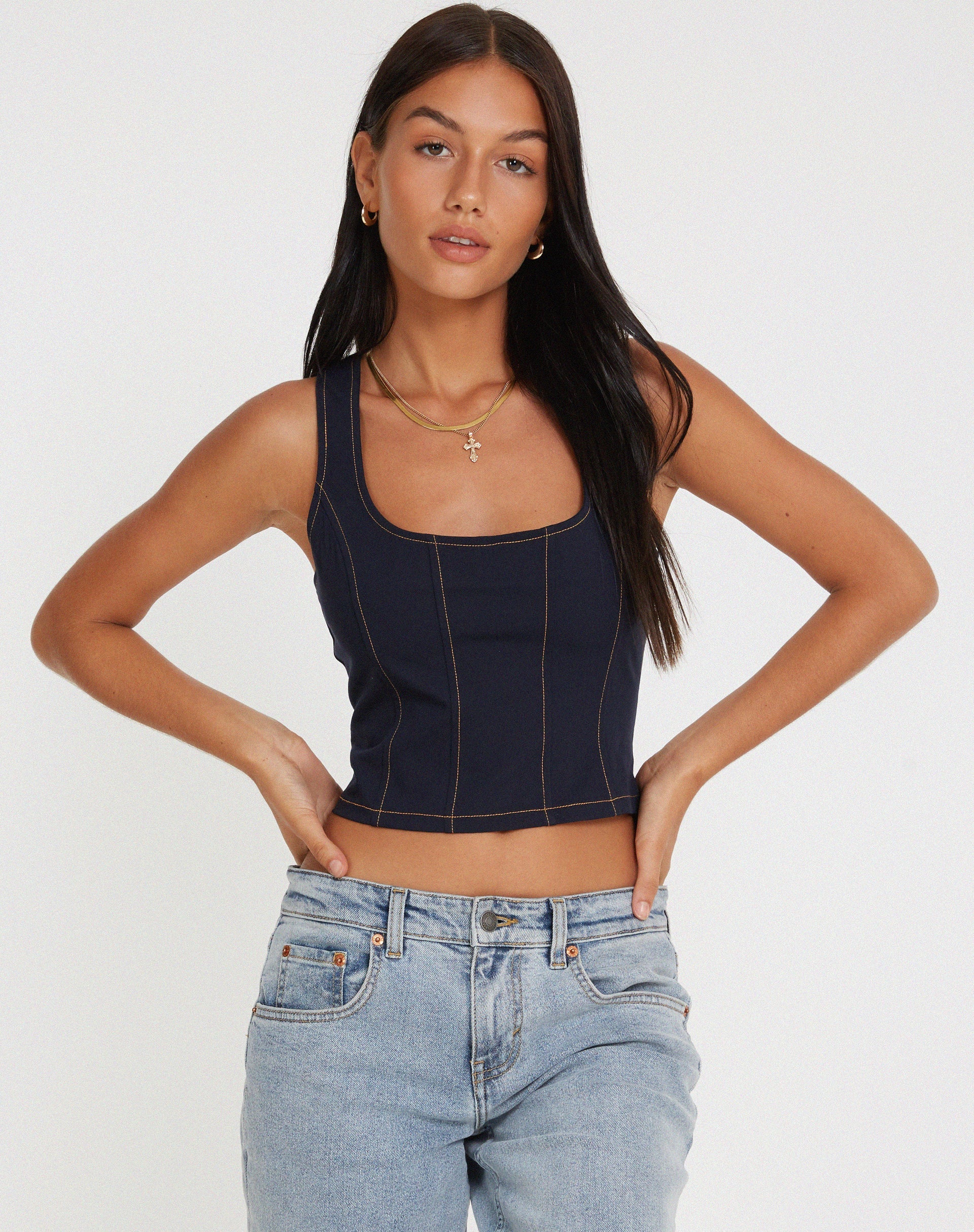 imagen de Kayaso Corset Top en Azul Marino