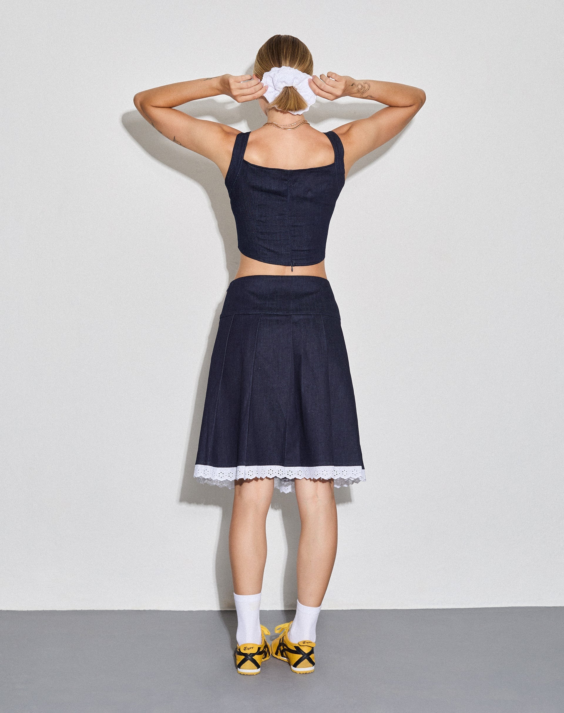 Imagen de Caralia Falda Midi en Chambray Indigo