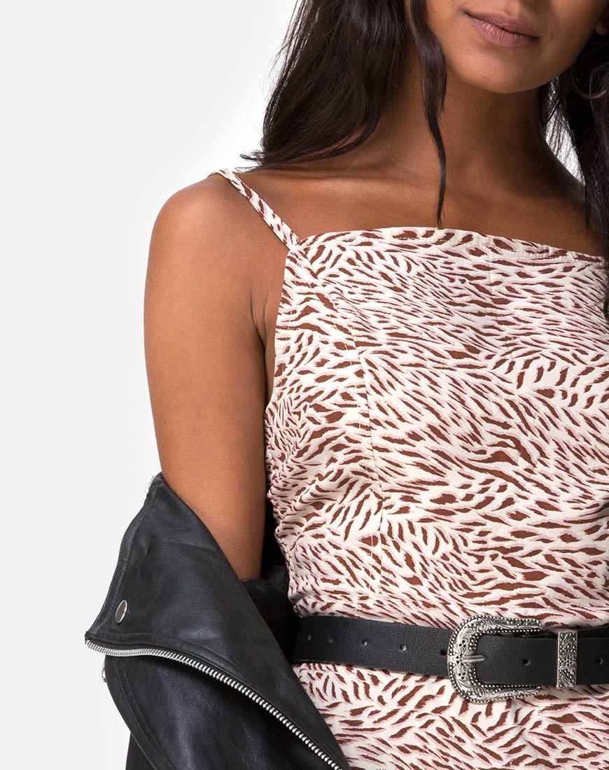 Imagen del minivestido Kayla en Safari Taupe