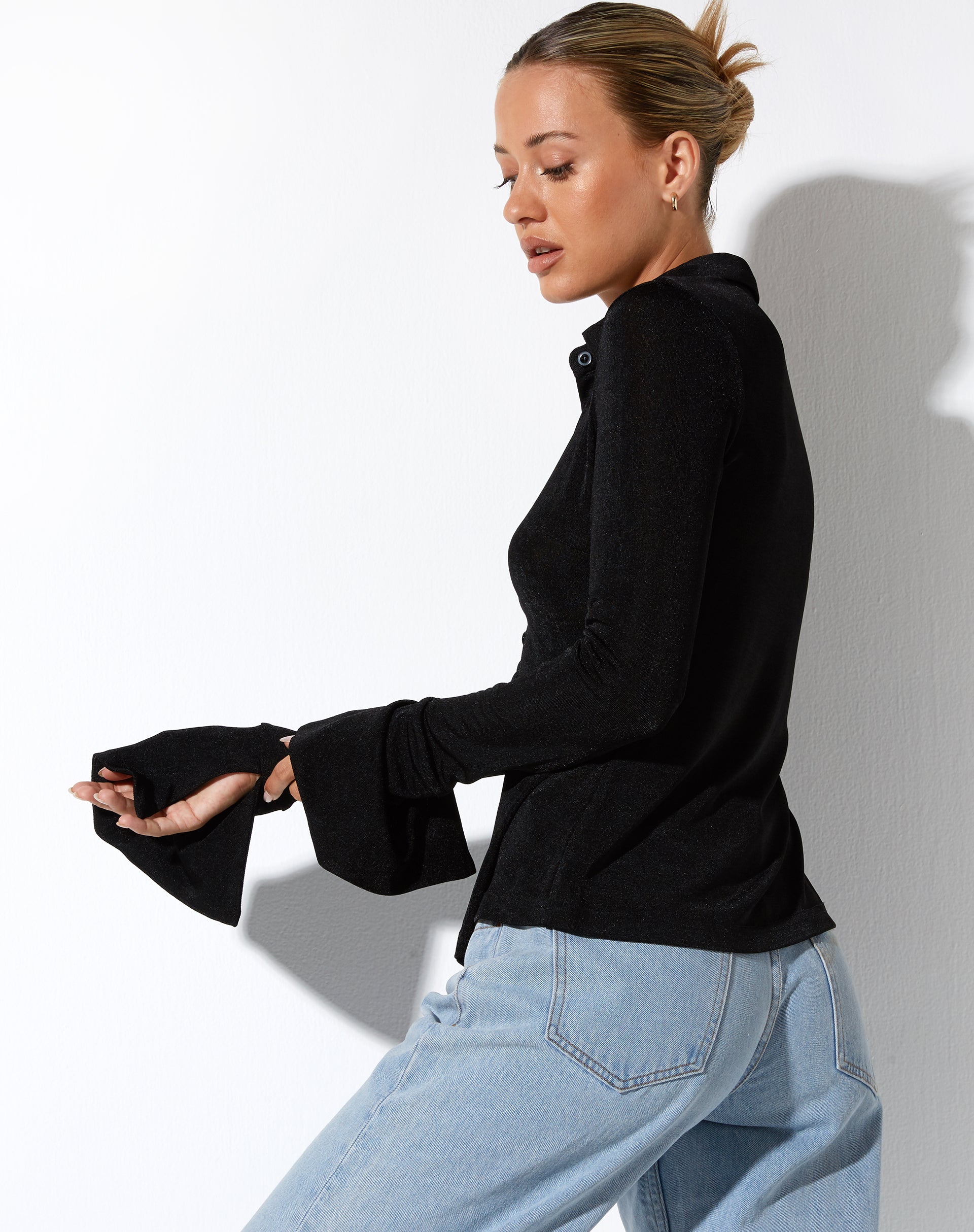 imagen de Keani Shirt en Crepe Negro