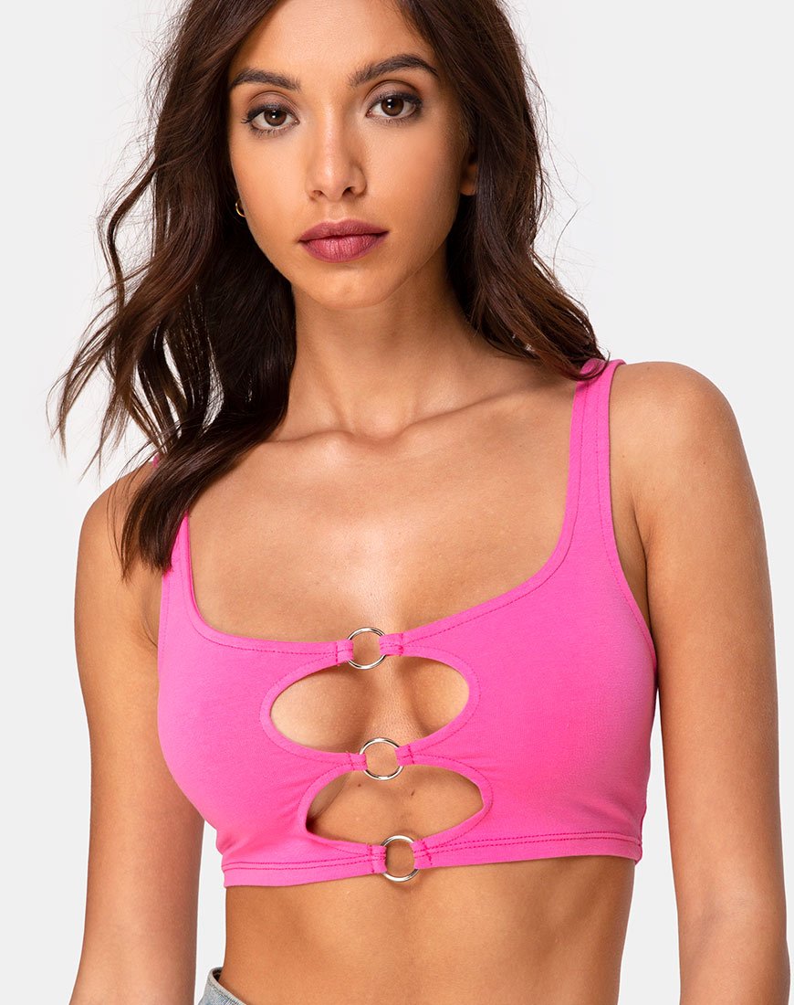 Crop Top Keddo en rosa 80's