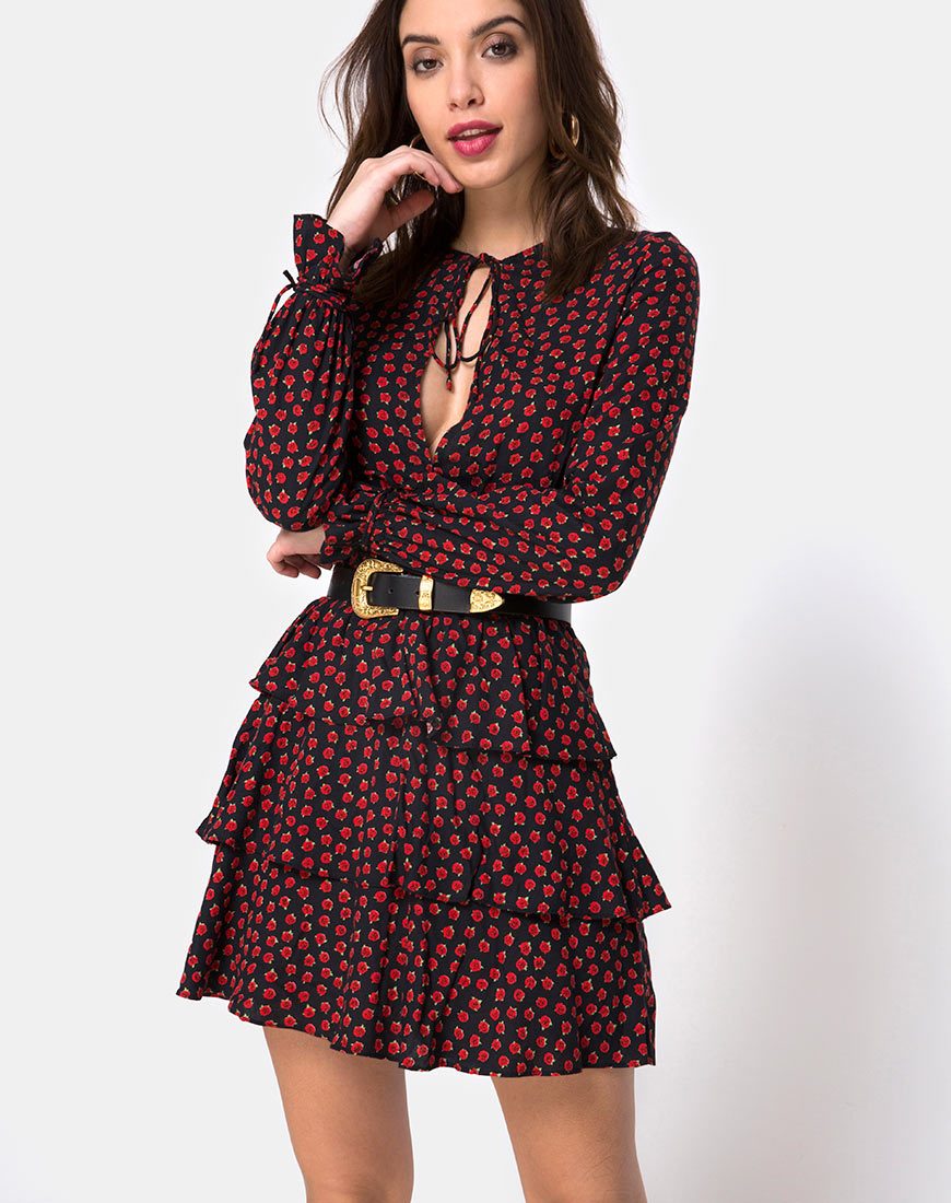 Vestido Kepsibelle en Dotty Rose Negro