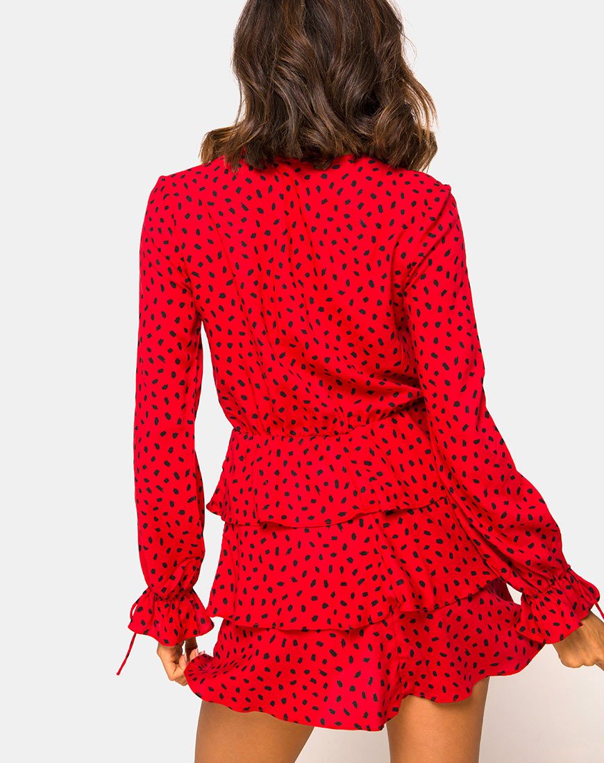 Imagen de Kepsibelle Vestido Mini Diana Lunar Rojo y Negro