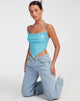 imagen de Ketida Crop Top en Drape Sequin Azul