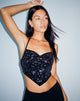 imagen de Ketida Halterneck Crop Top in Black Diamante