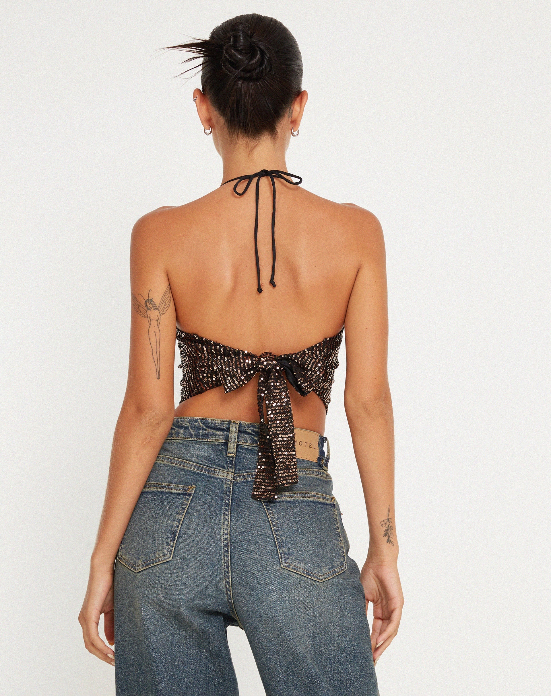 imagen de Ketida Crop Top en Drape Sequin Copper