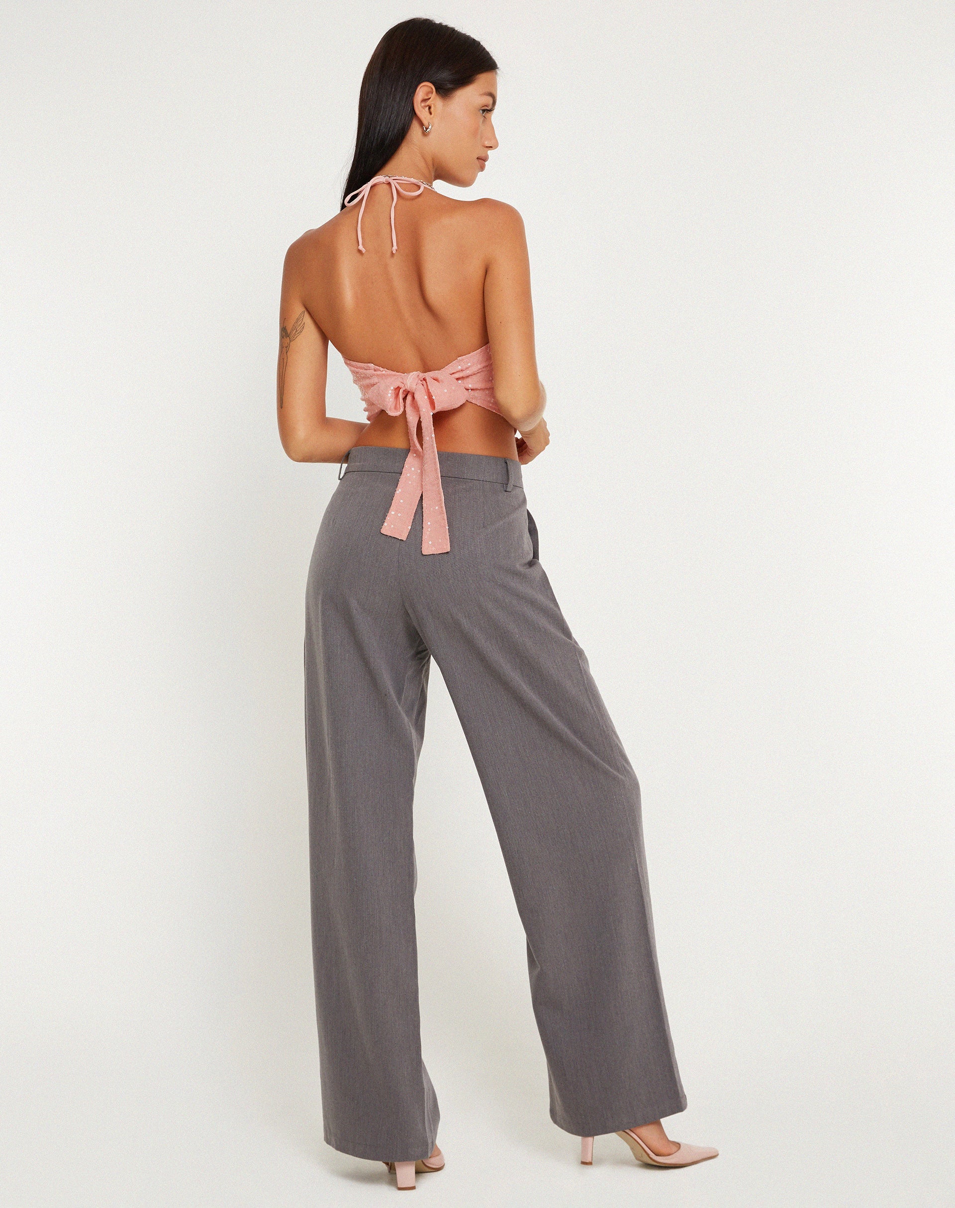 imagen de Ketida Crop Top en Drape Sequin Pink